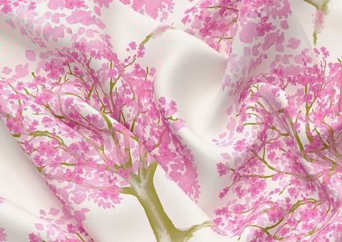 Classic Woodland, Pink Blossom - Motorised Roman Blind - Image 4